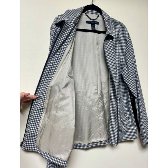 MARC BY MARC JACOBS Black/Ivory Linen Blend Zip Front Jacket, Sz L - Picture 2 of 13